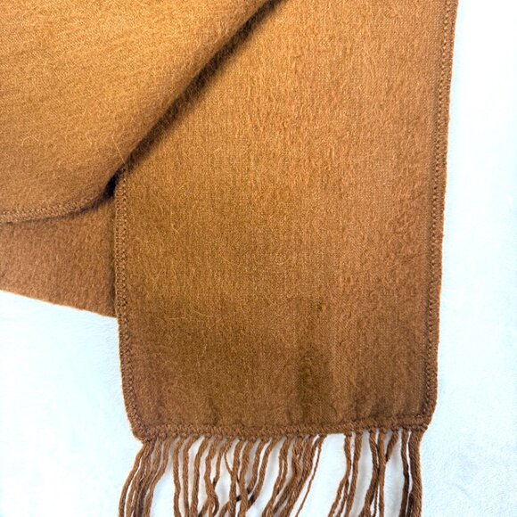 Alpaca Camargo Rectangle Fringe Alpaca Blend Scarf Unisex Brown 9 x 73" Peru - Picture 3 of 5